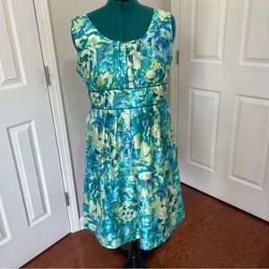 Dress Size 18 Tropical Blue Green Yellow Career Church Event Party Cruise